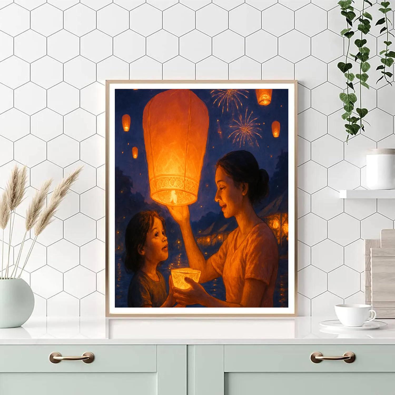 Festival Lantern Release painting number kit