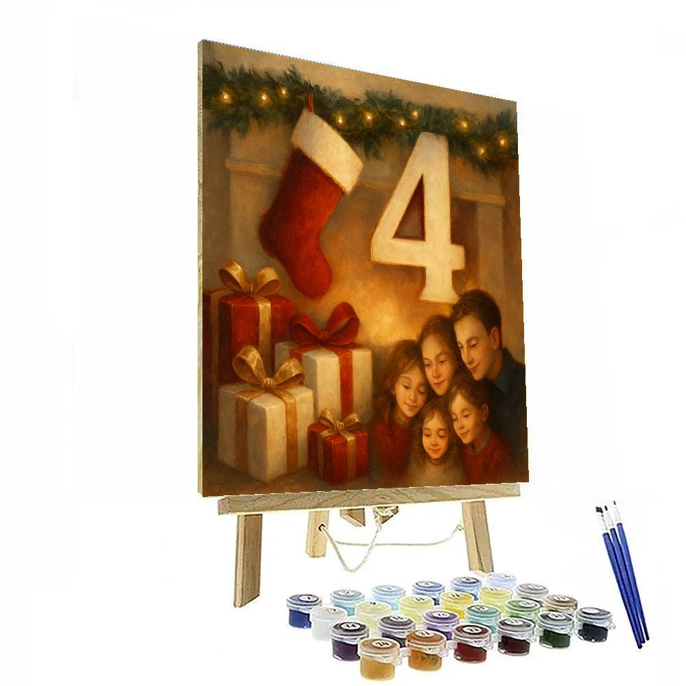 Gifts By The Fireplace paint by number