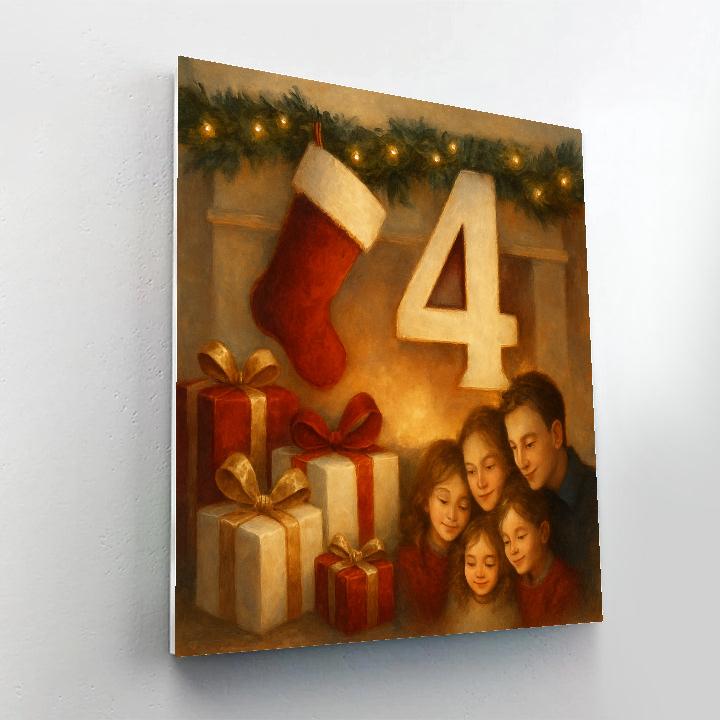 Gifts By The Fireplace paint by number