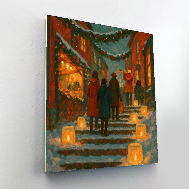 Snow Lantern Alley paint by numbers