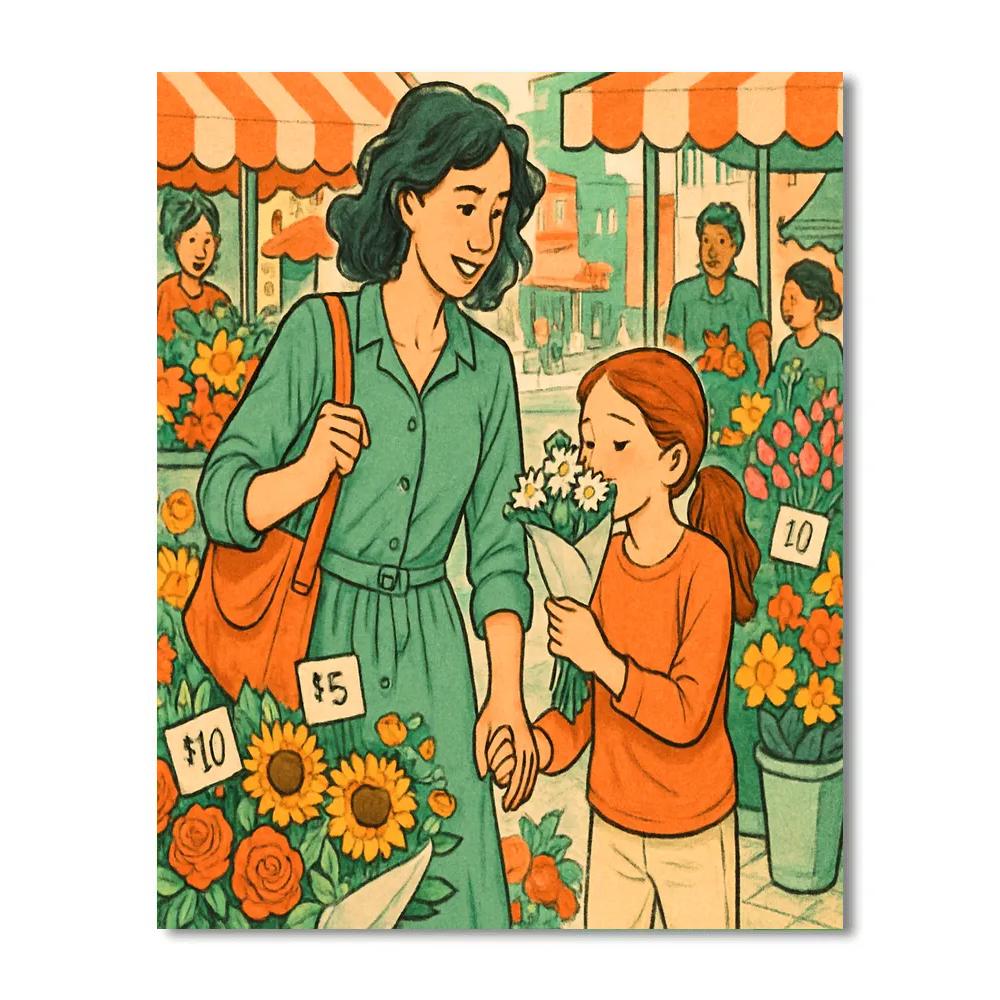 Flower Market Hand In Hand paint by color