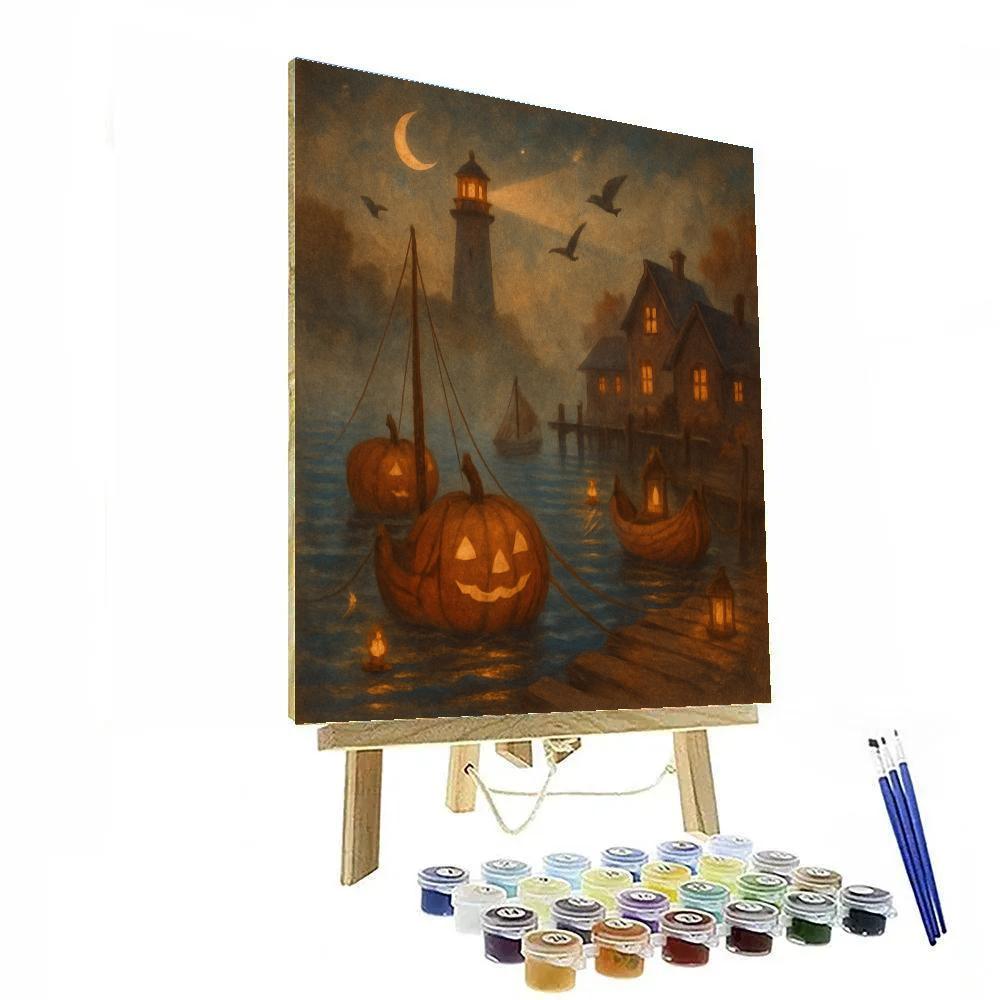 Twilight Pumpkin Harbor painting number kit