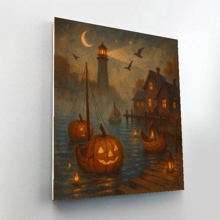 Twilight Pumpkin Harbor painting number kit