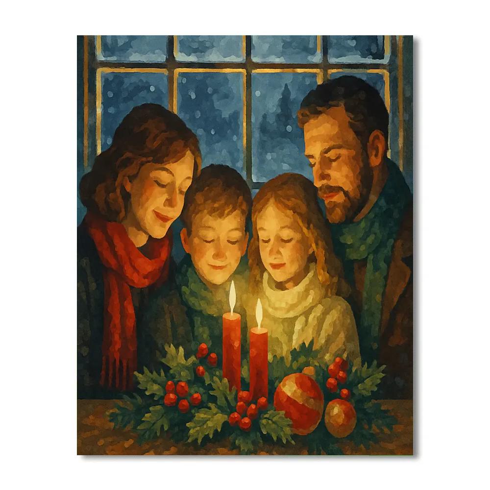Noel Window Gathering paint by numbers
