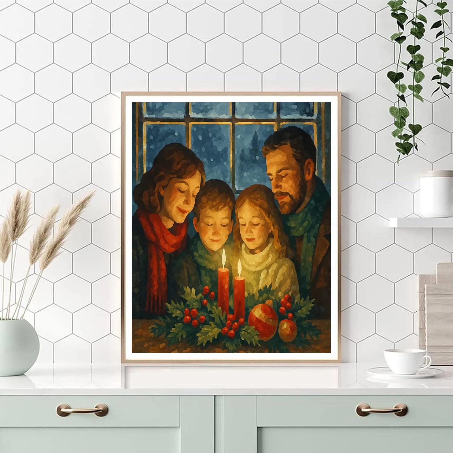 Noel Window Gathering paint by numbers