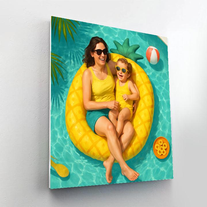 Poolside Float Relaxation Number painting