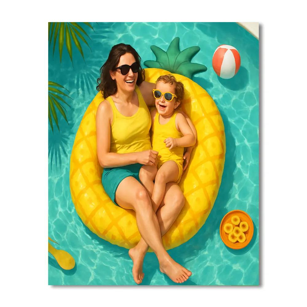 Poolside Float Relaxation Number painting