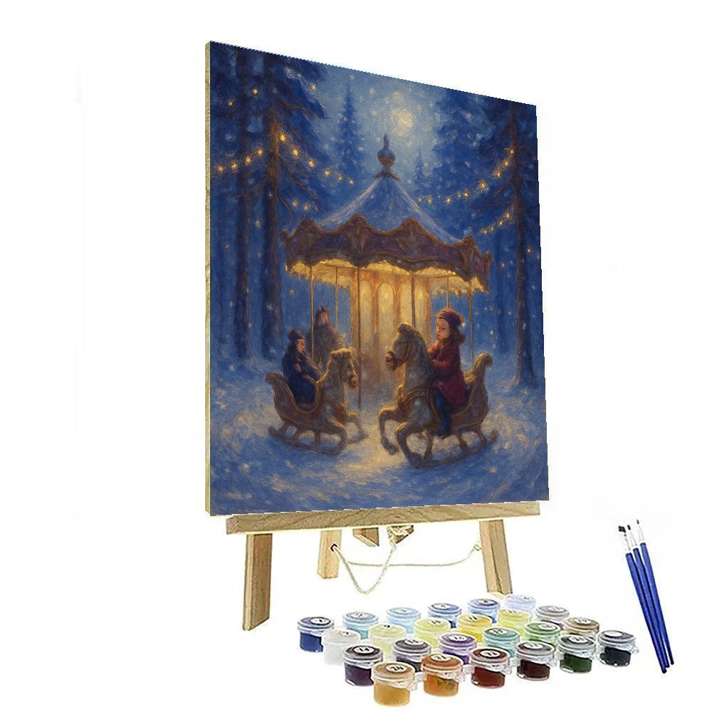 Starlit Pine Lane Carousel DIY paint by numbers