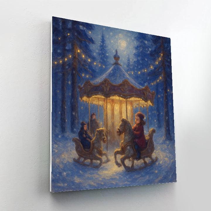 Starlit Pine Lane Carousel DIY paint by numbers