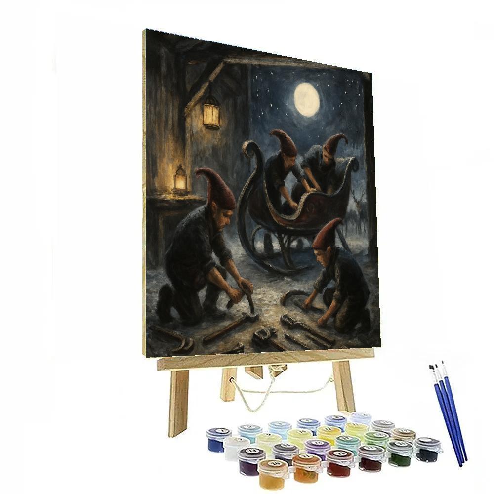 Moonlit Sleigh Repair Numbered painting kits