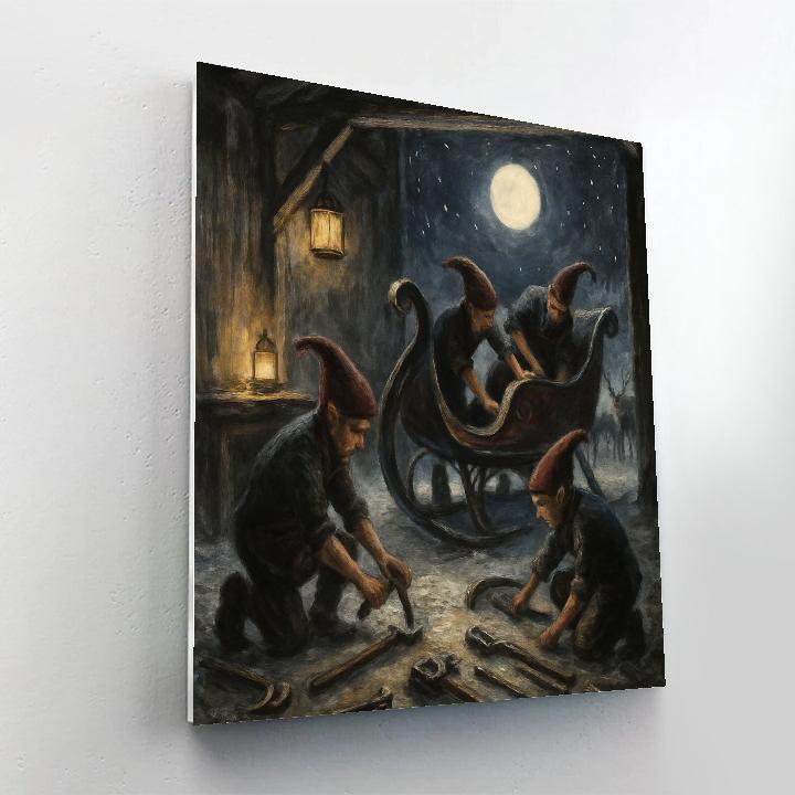 Moonlit Sleigh Repair Numbered painting kits