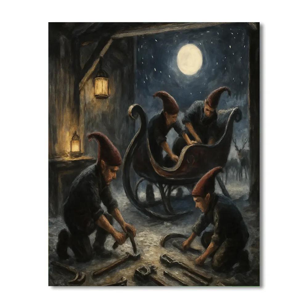 Moonlit Sleigh Repair Numbered painting kits