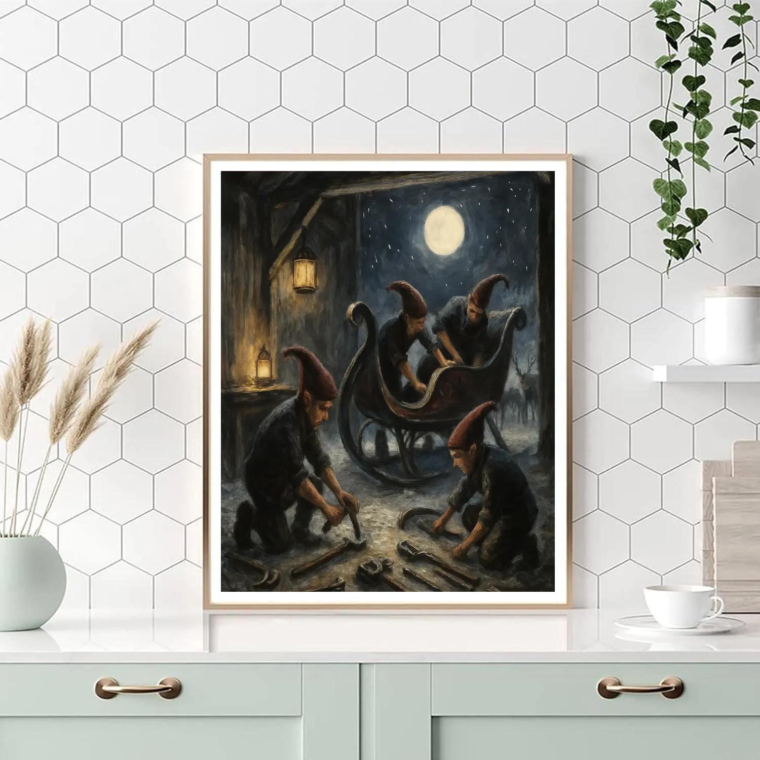 Moonlit Sleigh Repair Numbered painting kits