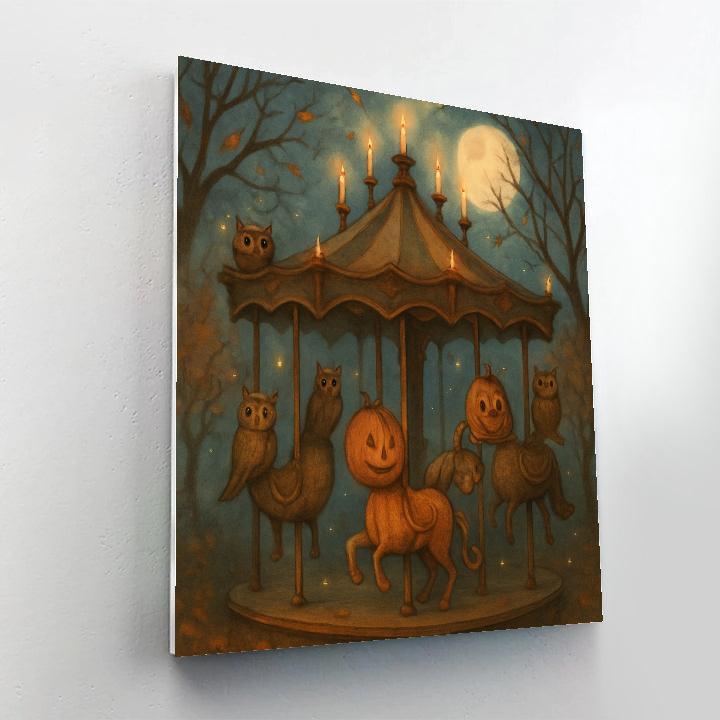 Moon Orchard Carousel paint by number