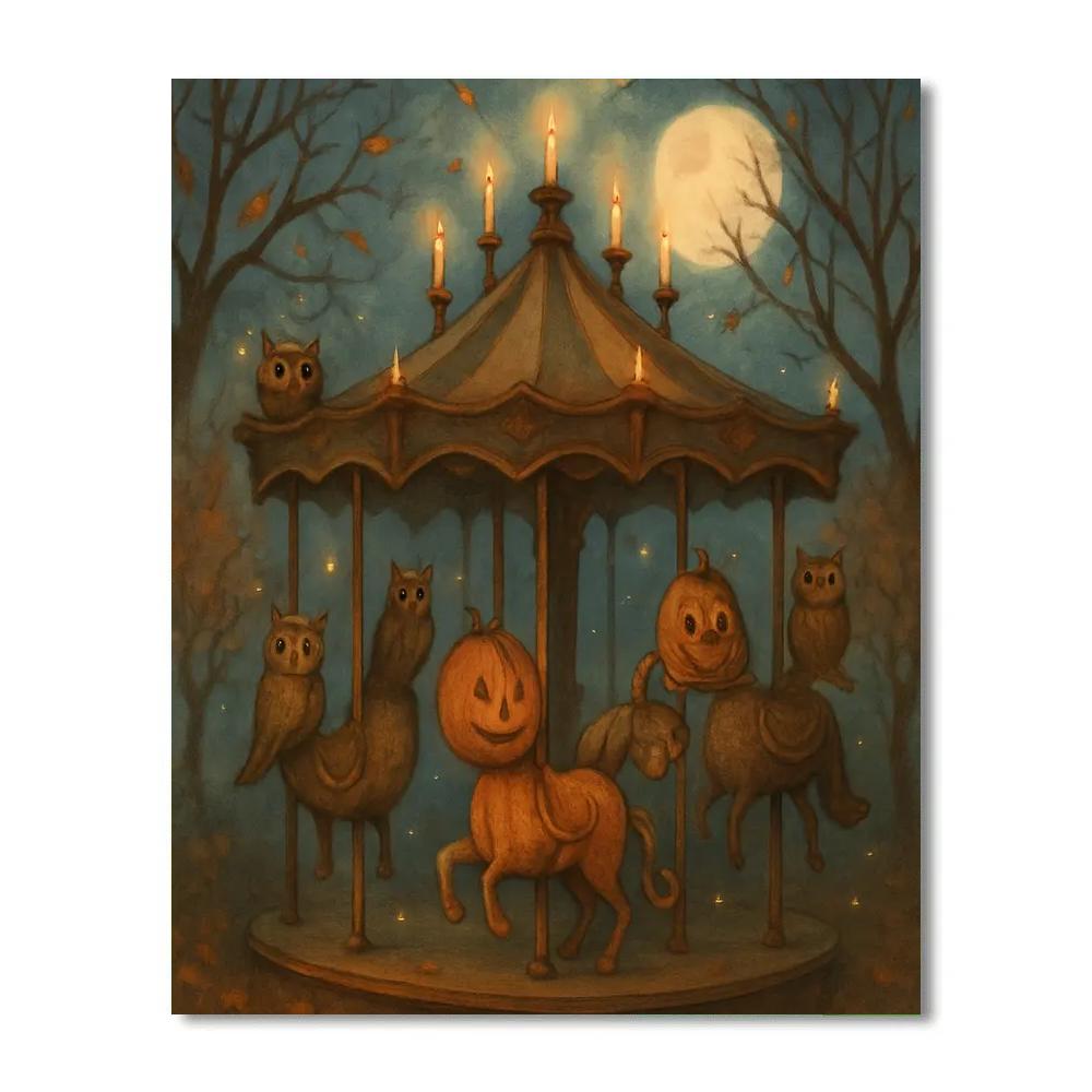 Moon Orchard Carousel paint by number