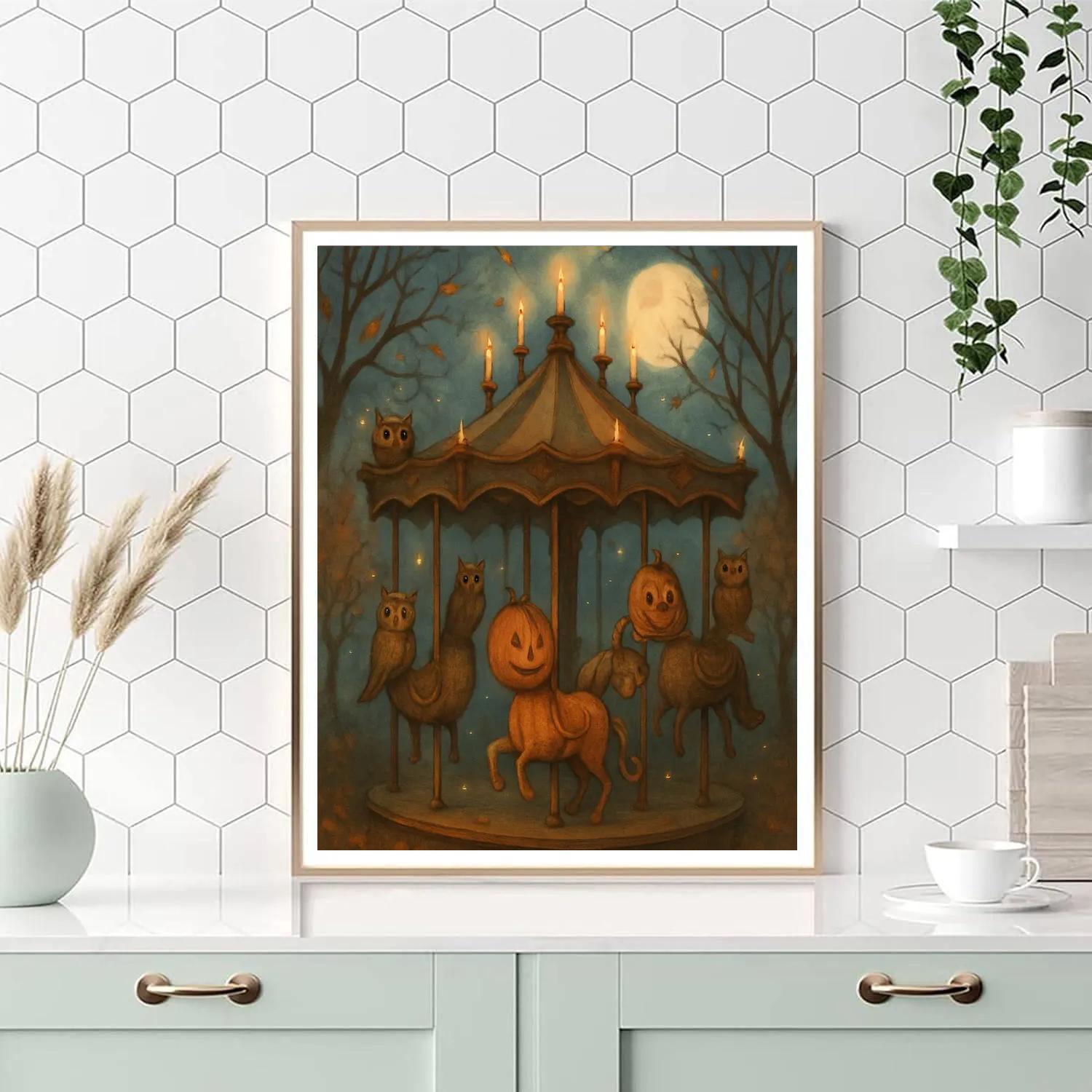 Moon Orchard Carousel paint by number