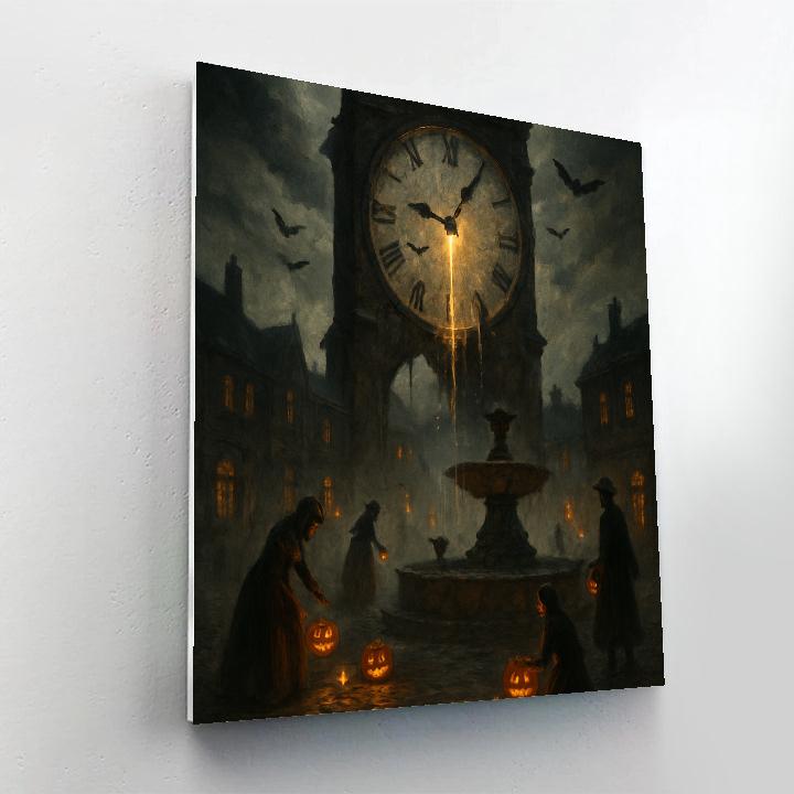 Lanterns Under The Broken Clock Painting by numbers kit