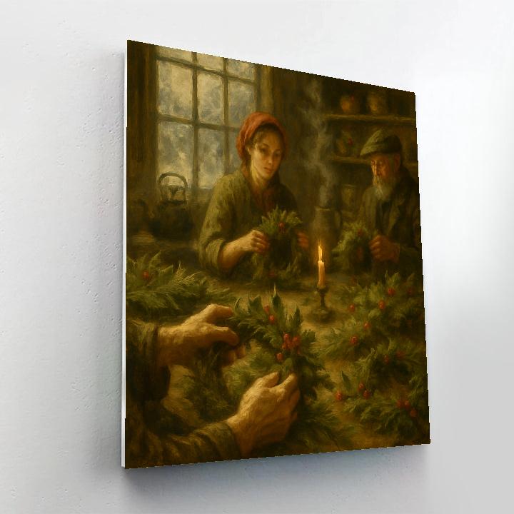 Wreath Makers At Dawn Number painting