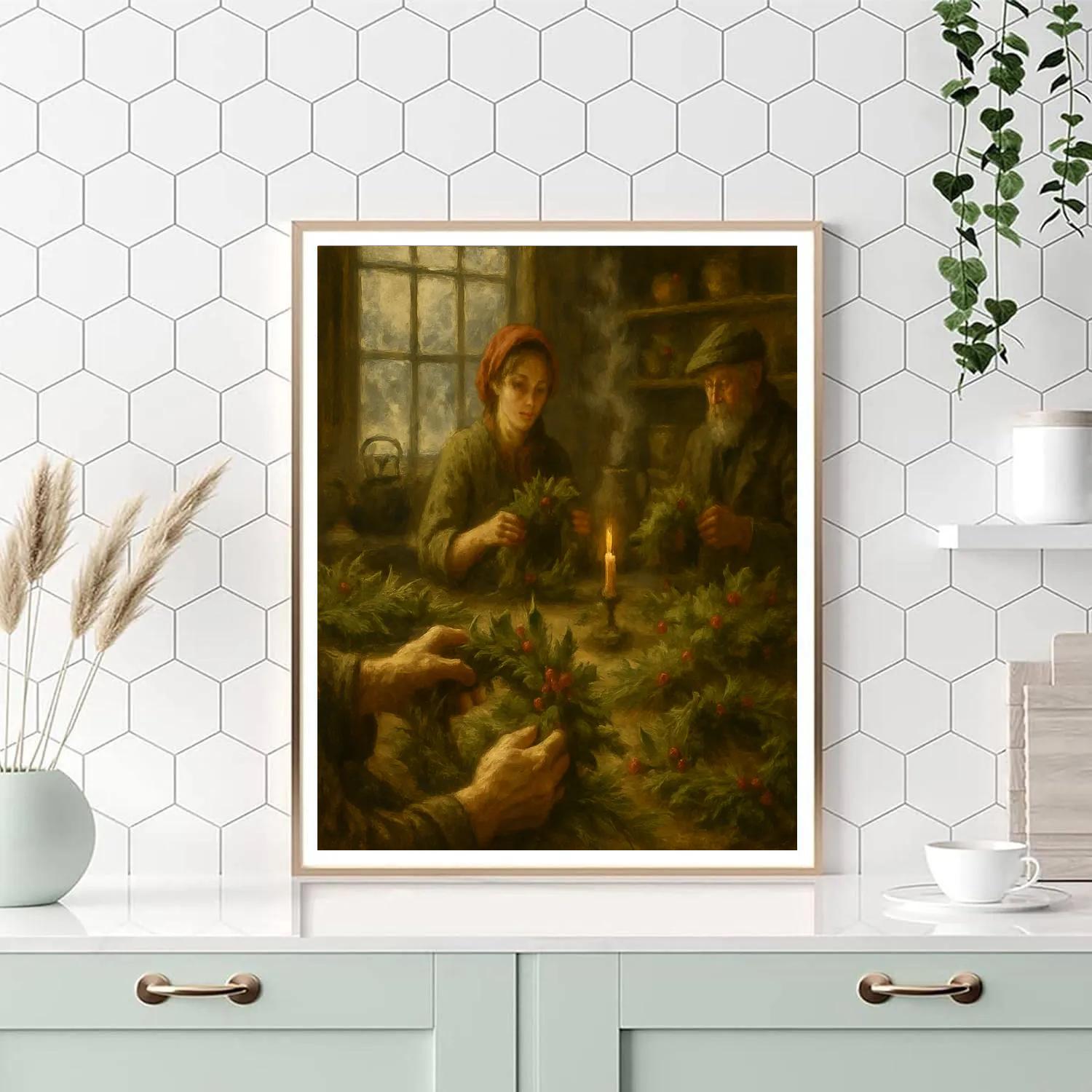 Wreath Makers At Dawn Number painting