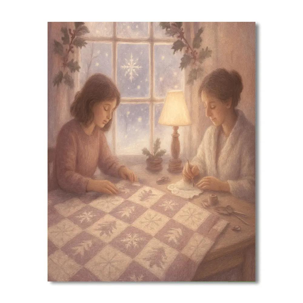 Frosted Window Quilt Number painting