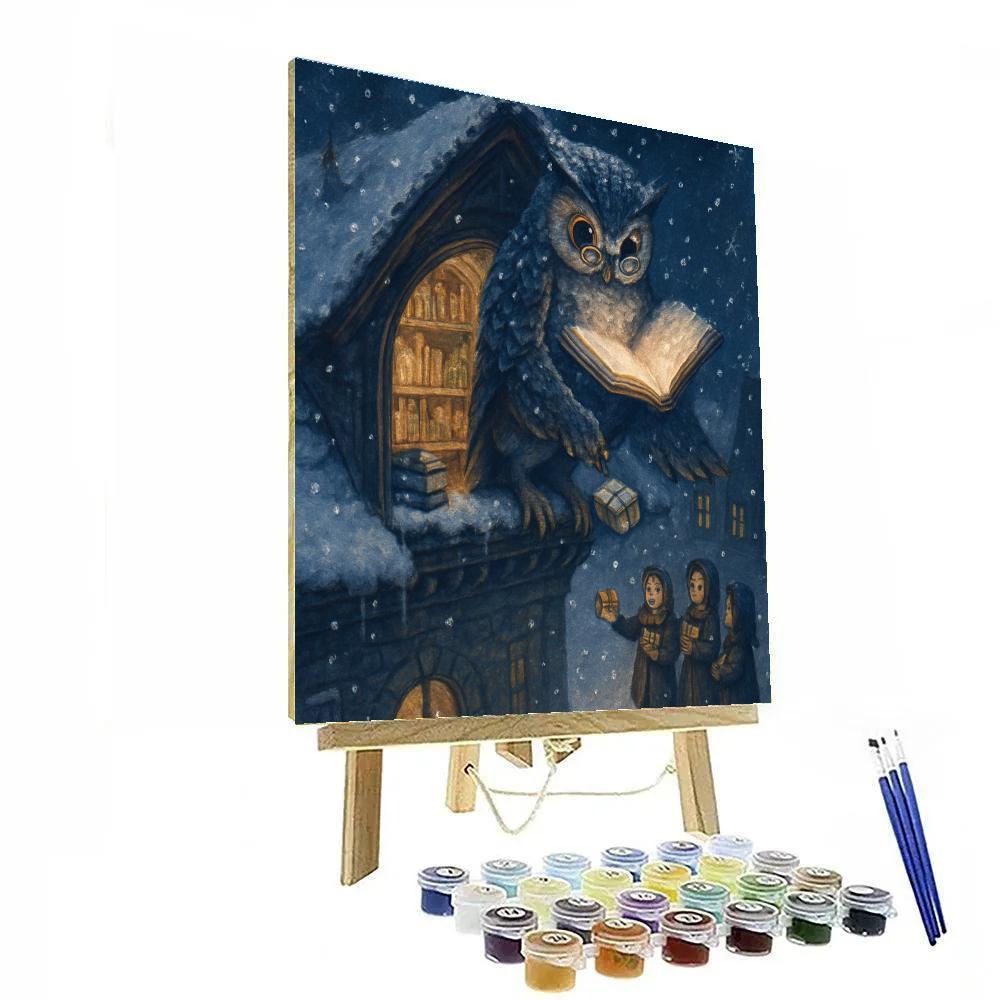 Noel Owl Night Library paint by numbers