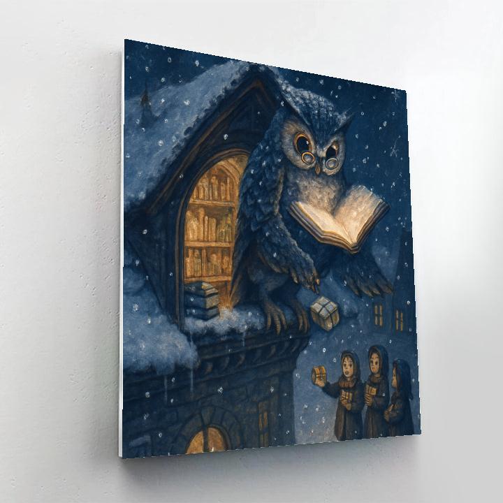 Noel Owl Night Library paint by numbers