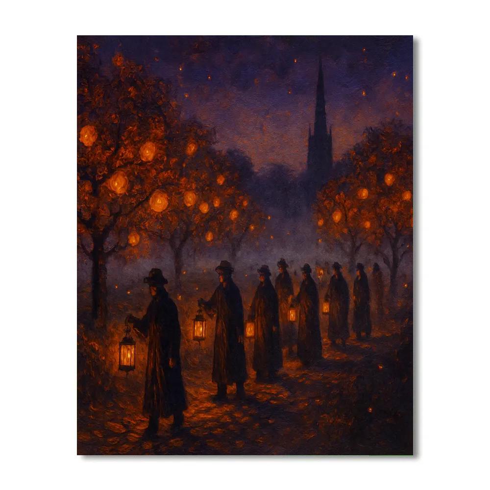 The Lantern Orchard Procession DIY paint by numbers
