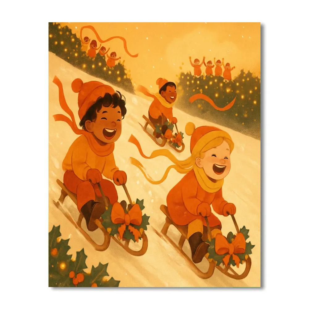 Holly Sleigh Hill Race Numbered painting kits