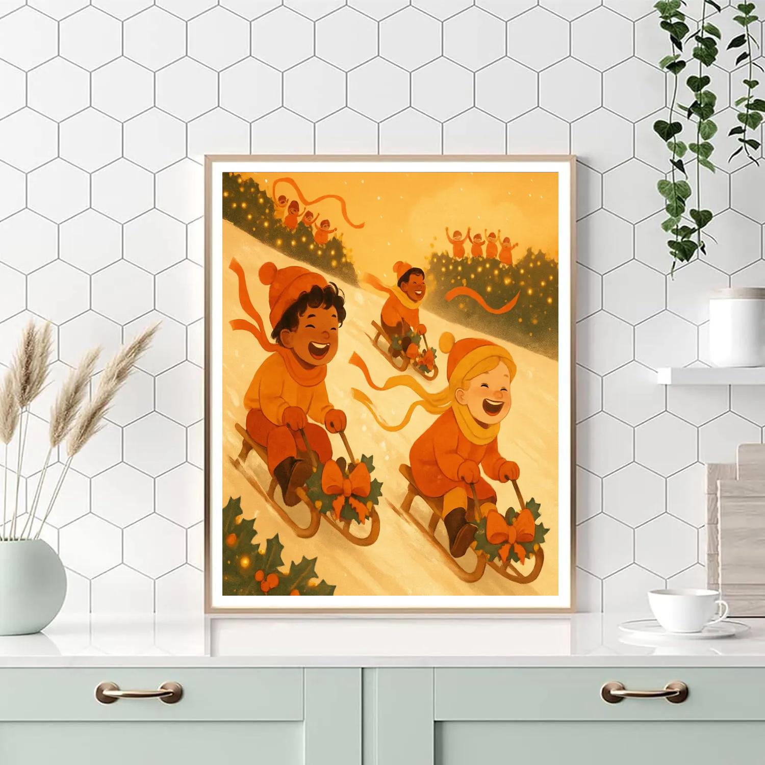 Holly Sleigh Hill Race Numbered painting kits