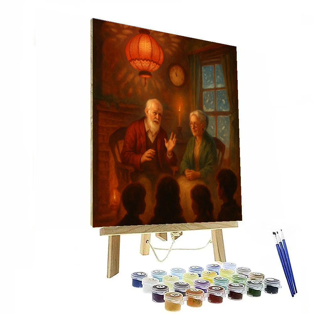 Fireside Story Lantern Number painting