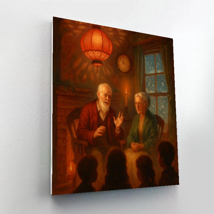 Fireside Story Lantern Number painting