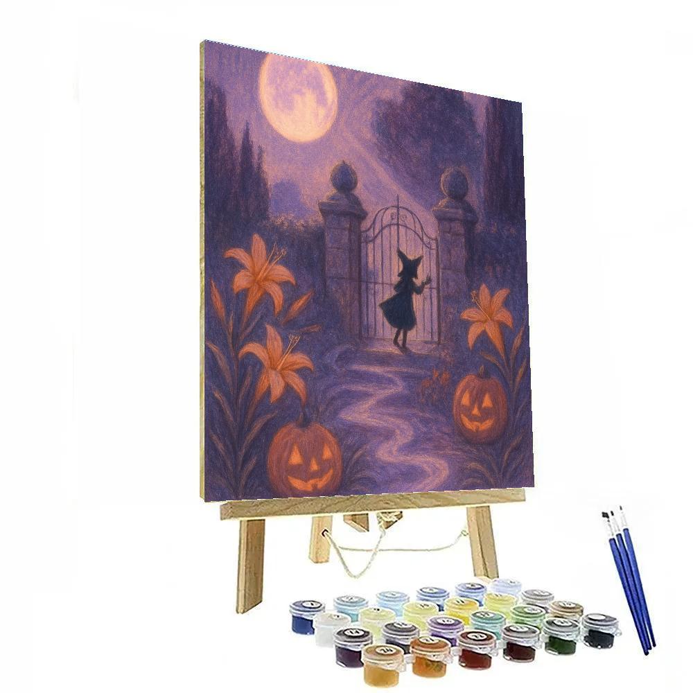 The Gibbous Garden Gate paint by number