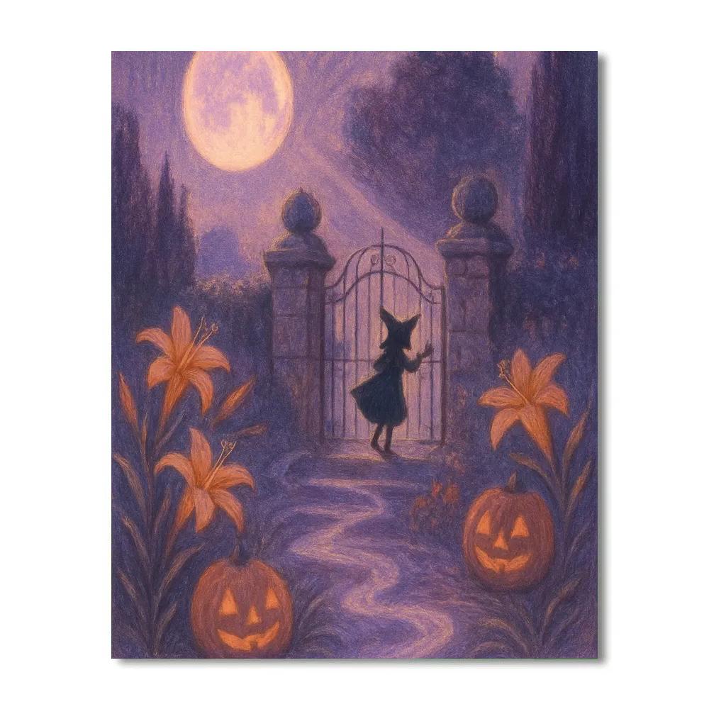 The Gibbous Garden Gate paint by number