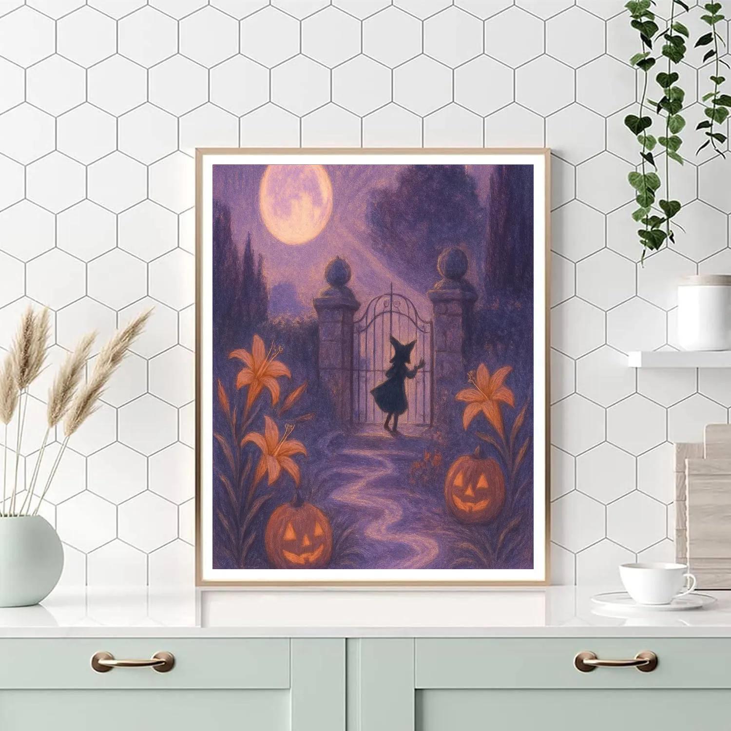 The Gibbous Garden Gate paint by number