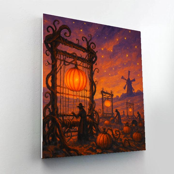 The Pumpkin Loom Fields Number painting