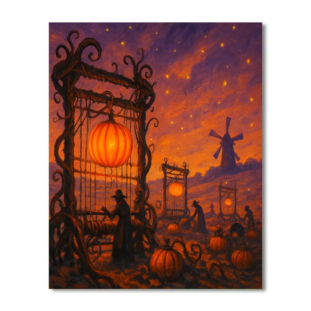 The Pumpkin Loom Fields Number painting