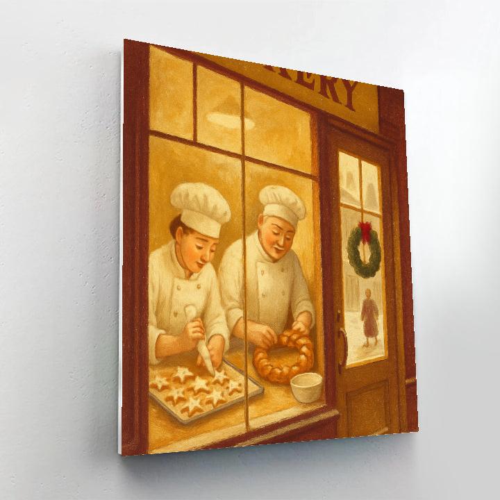 Warm Bakery Window Glow Numbered painting kits
