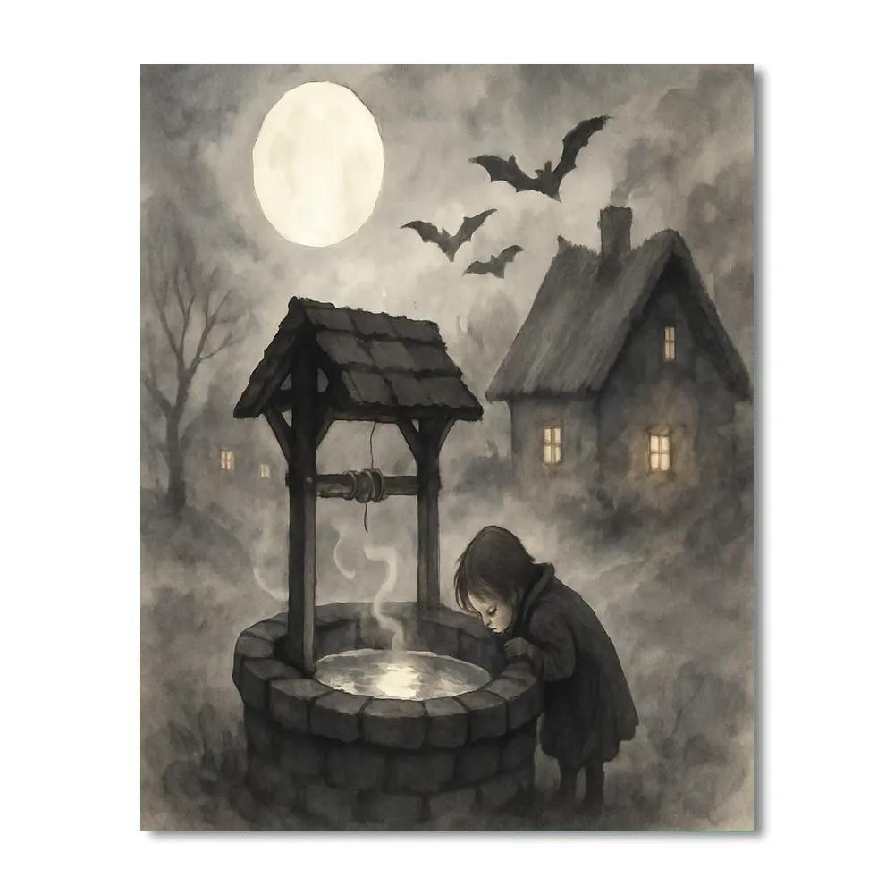 The Moon Well At Thatch Lane Painting by numbers kit