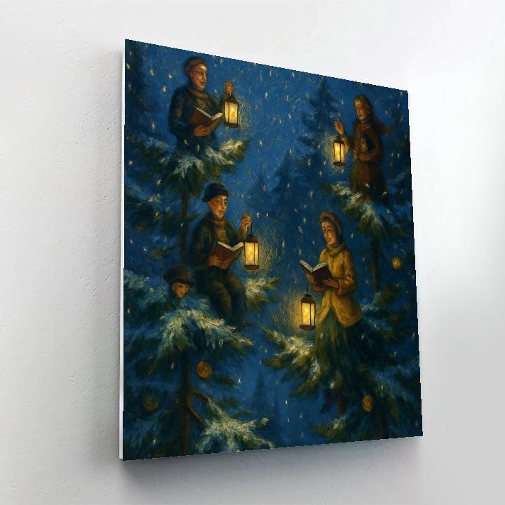 Treetop Carol Lanterns DIY paint by numbers