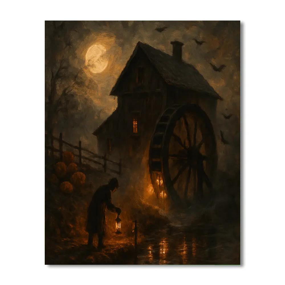 The Lantern Atop Black Hollow Mill DIY paint by numbers