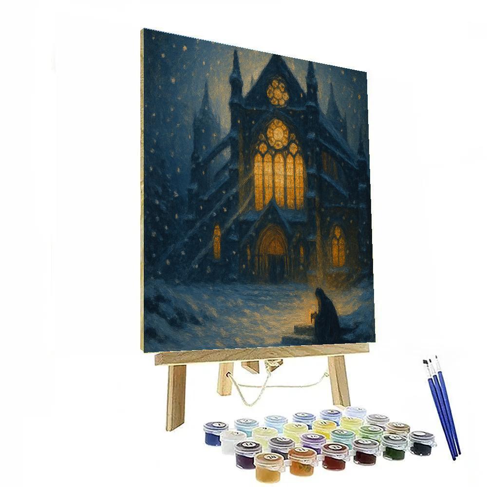 Silent Snow Cathedral Number painting