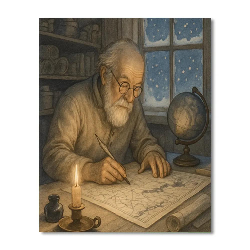 Midwinter Mapmakers Table Paint by numbers kits