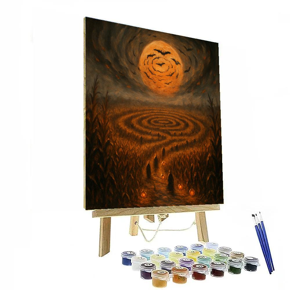 The Harvest Spiral Labyrinth Paint by numbers art