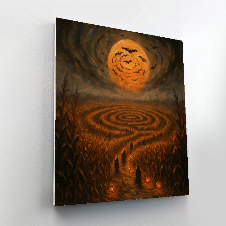 The Harvest Spiral Labyrinth Paint by numbers art