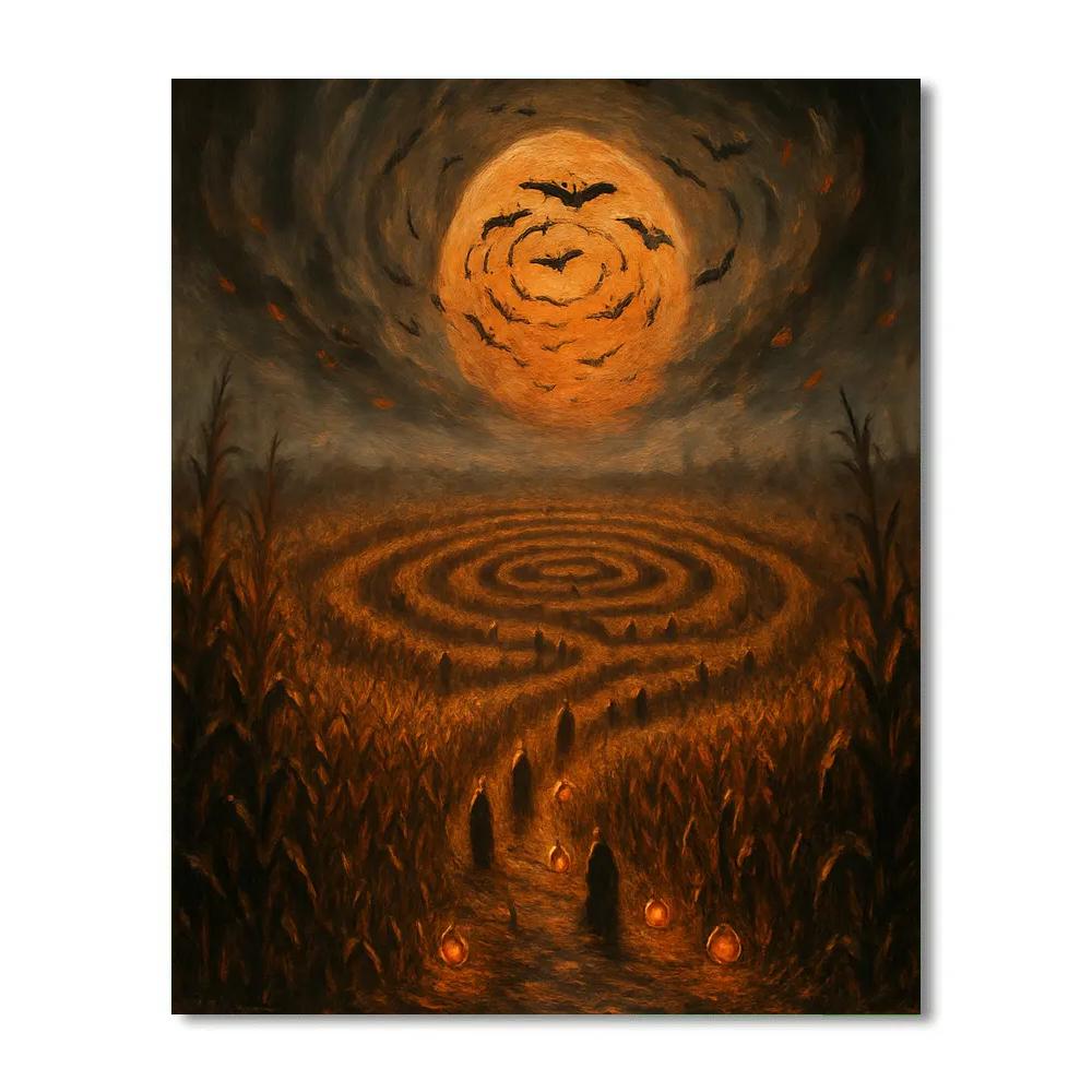 The Harvest Spiral Labyrinth Paint by numbers art