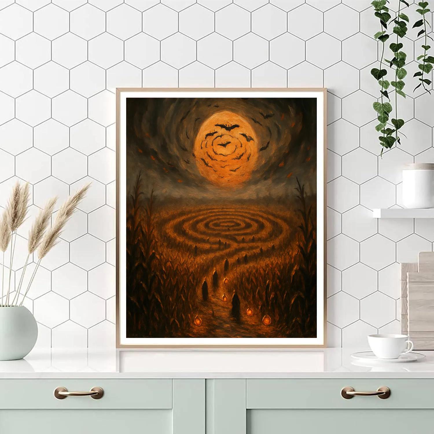 The Harvest Spiral Labyrinth Paint by numbers art