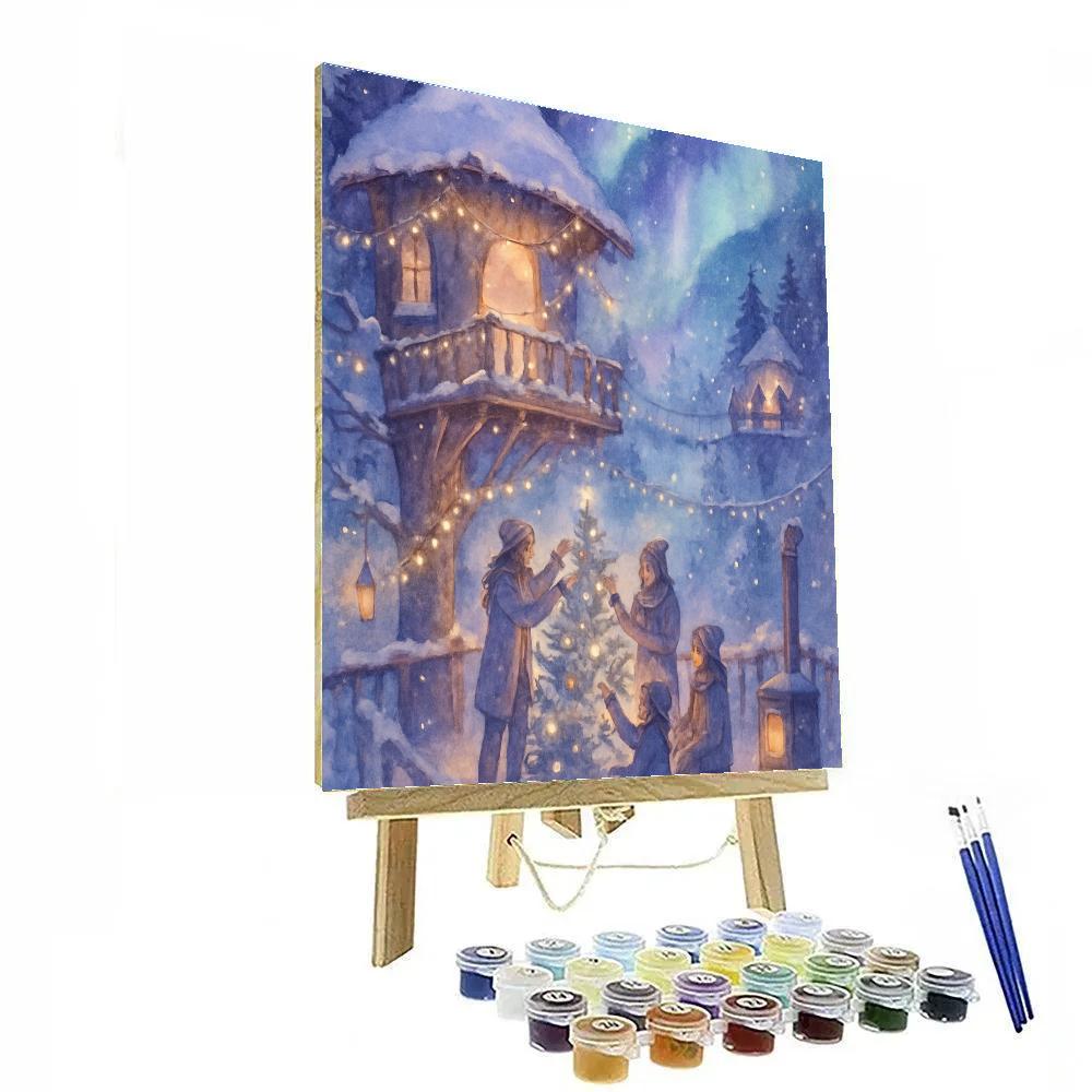 Aurora Treehouse Festival Painting by numbers kit