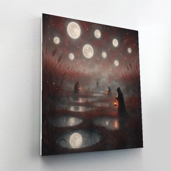 The Marsh Of Mirrored Moons Number painting