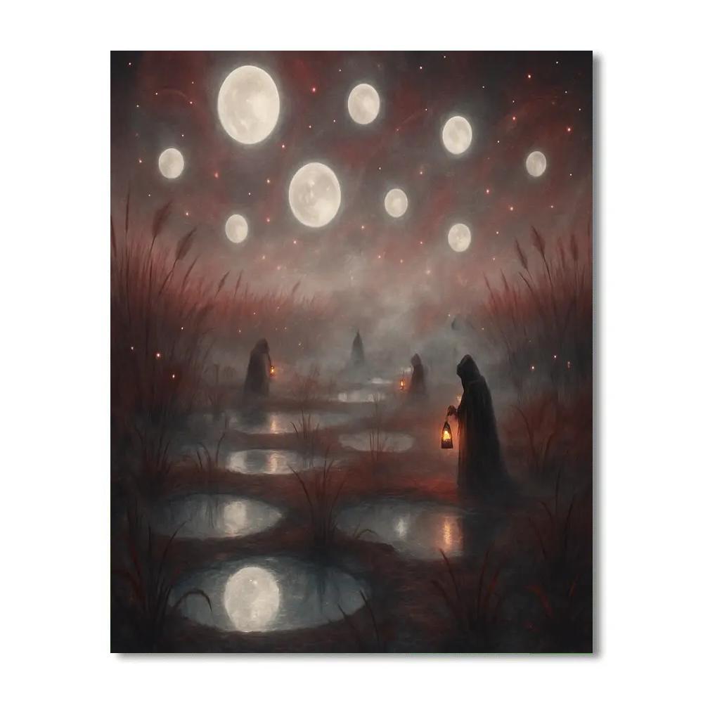 The Marsh Of Mirrored Moons Number painting