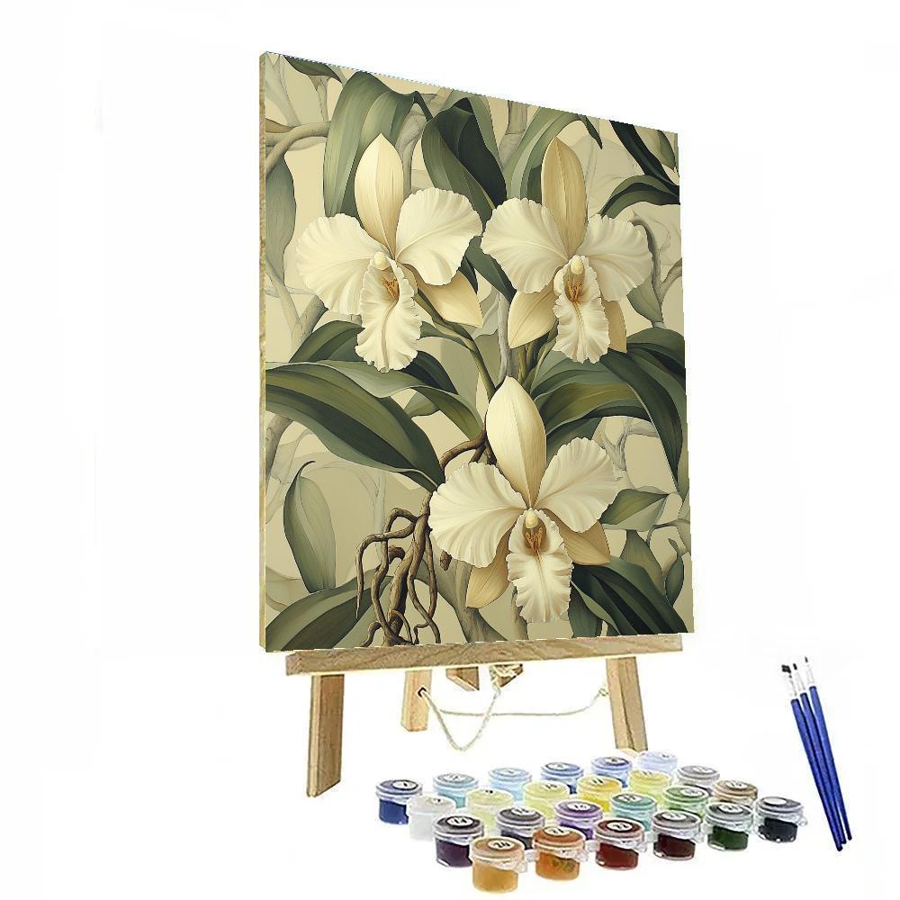 Leonardo Da Vinci Inspired Orchid Study Paint by numbers art